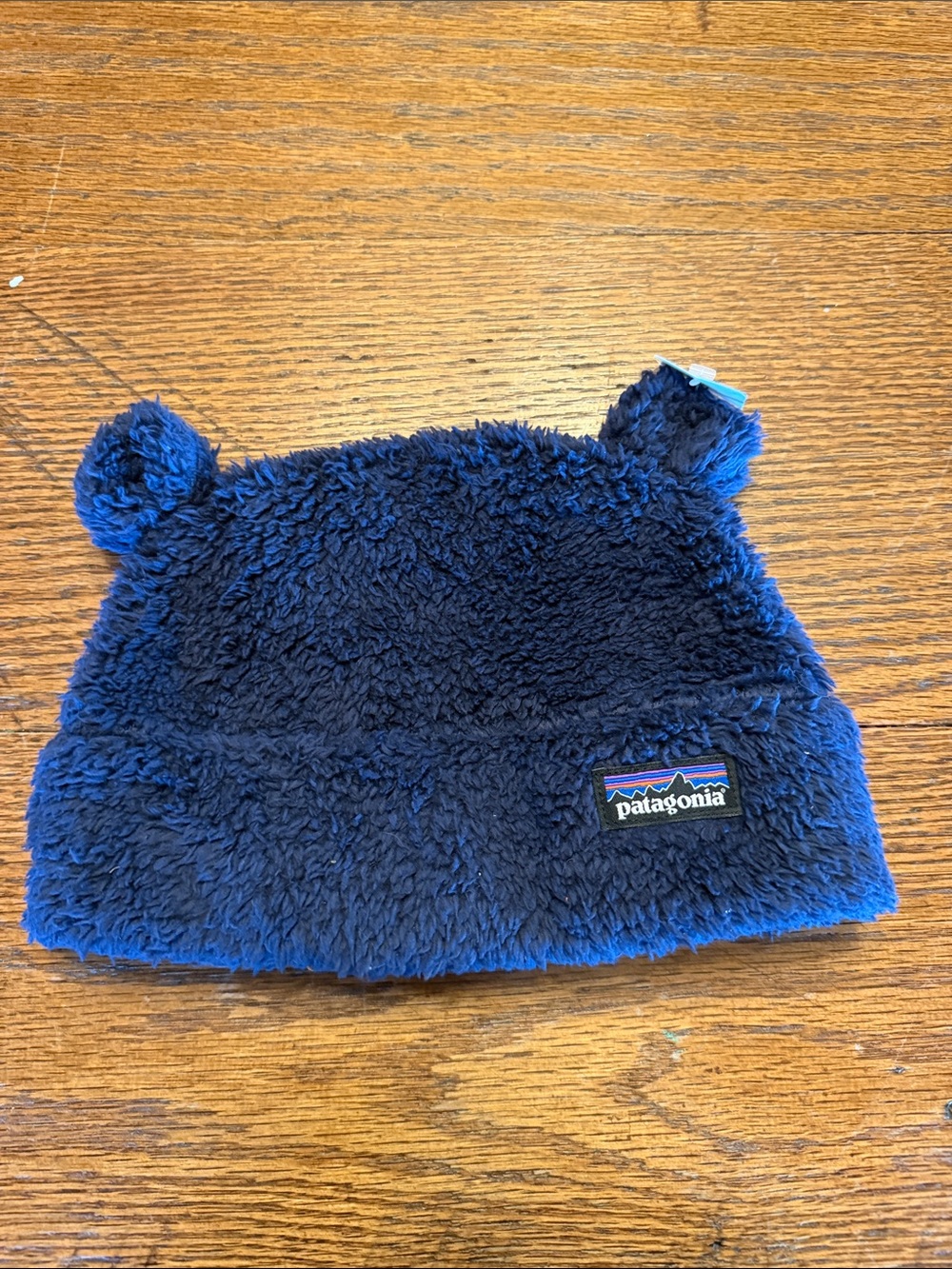 Patagonia Kids Navy Fleece Bear-Ear Beanie circumference approx 19”